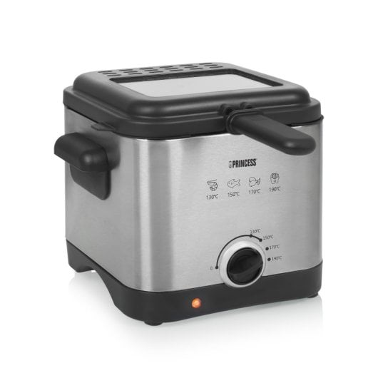 Freidora tradicional Princess 182612 1.5L 1000W Acero Inoxidable control preciso ventana