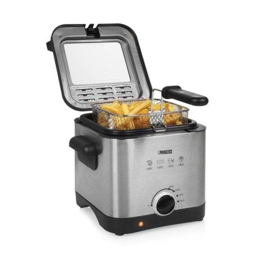Fritadeira Princess 182612 1.5L 1000W em Inox com Janela de Visualização