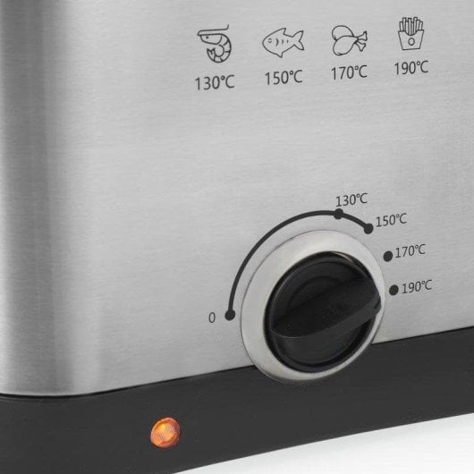 Fritadeira Princess 182612 1.5L 1000W em Inox com Janela de Visualização