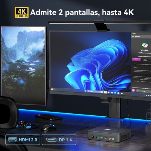 GEEKOM Air12 Lite Intel N150 8 GB 256 GB SSD Windows 11 Pro Kompakter Desktop-PC