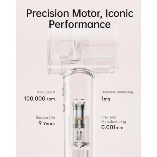 Secador de Pelo Laifen Motor 100.000rpm Iónico 150M de iones Negativos 345g Termocontrol