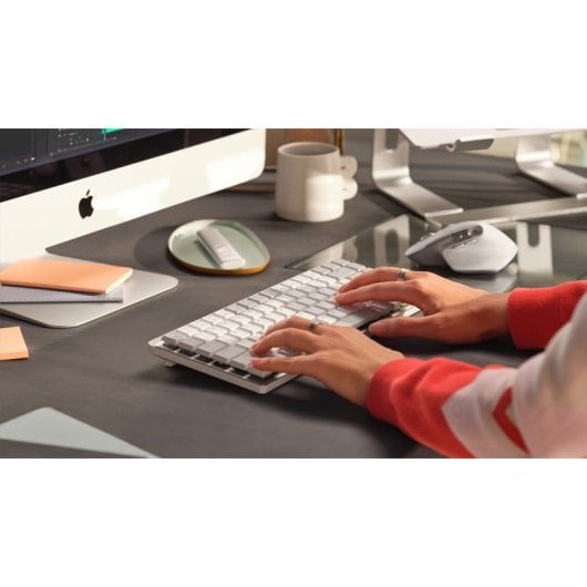 Mechanische Tastatur Logitech MX Mechanical Mini Mac Layout DE Bluetooth LED Grau Weiß