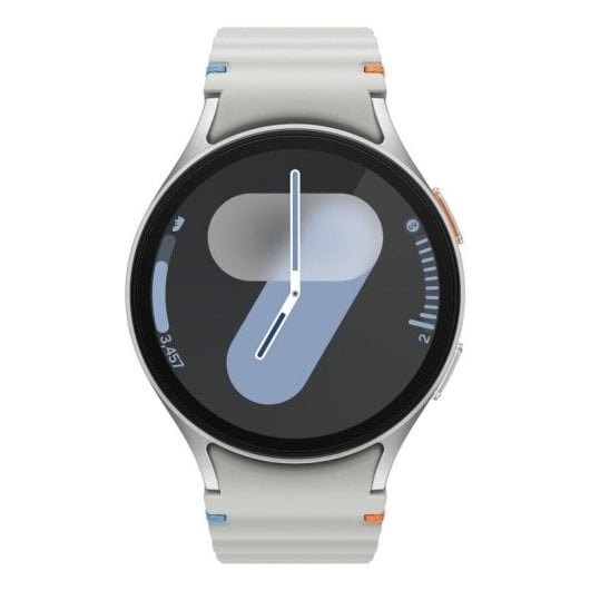 Samsung Galaxy Watch7 Bluetooth GPS 44mm AMOLED Argent M/L Étanche IP68 SpO2 Pulsomètre