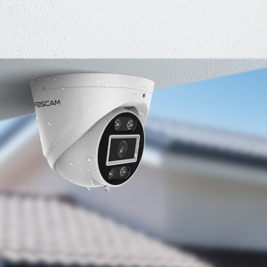Telecamera Dome Foscam T5EP 5MP PoE per esterni con messa a fuoco automatica, sirena e rilevamento avanzato