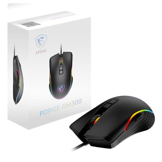 Ratón MSI Forge con cable 7200 DPI RGB para zurdos y derechos
