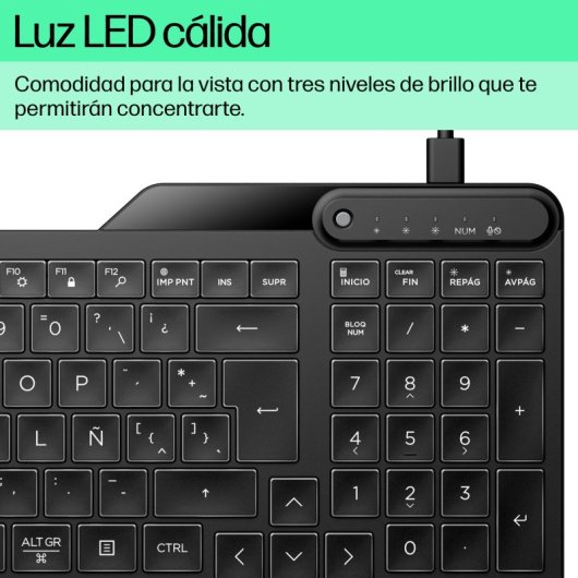 Teclado mecánico HP 400 Backlit Wired Layout ES retroiluminado USB negro