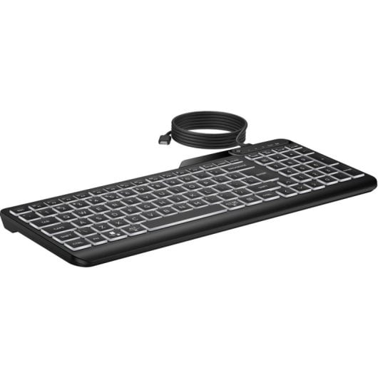 Teclado HP 405 QWERTY ES Membrana Retroiluminado USB 12 Teclas Programables Negro