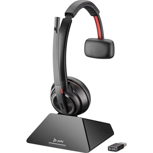 Auriculares POLY Savi 8210 Inalámbricos DECT con Cancelación de Ruido, Negro