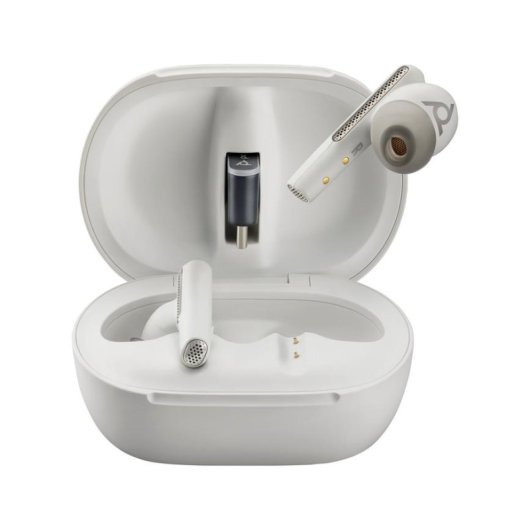 Auriculares Poly Voyager Free 60+ Bluetooth 5.3 sans fil avec ANC, micro et étui tactile blanc