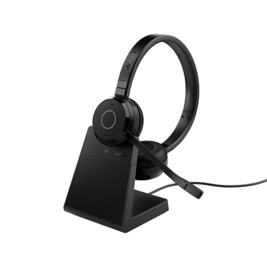 Auriculaires Jabra Evolve 65 TE sans fil Bluetooth avec annulation de bruit, micro, usage bureau noir