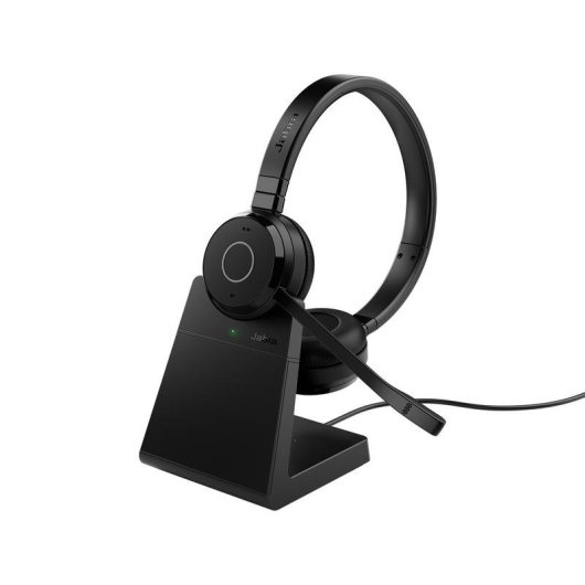 Auriculaires Jabra Evolve 65 TE sans fil Bluetooth avec annulation de bruit, micro, usage bureau noir