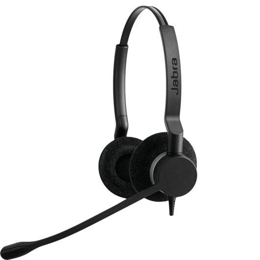 Auriculares Jabra alámbricos con micrófono retráctil y conectividad USB-C, color negro
