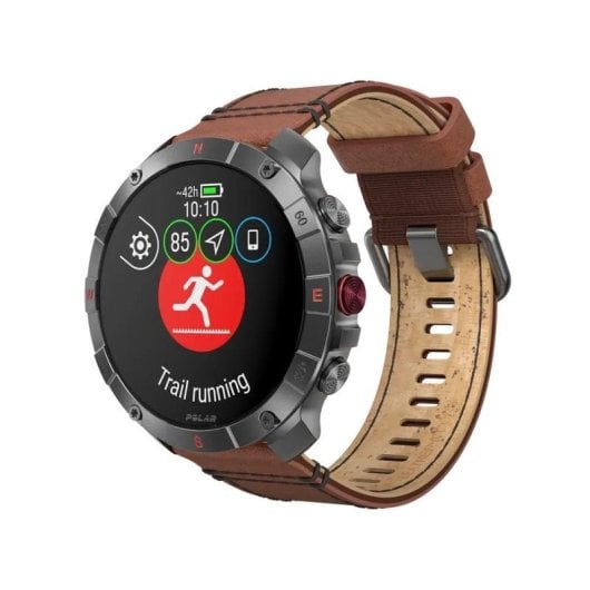 Polar Grit X2 Pro Titan GPS Bluetooth 48,6mm AMOLED Titane Noir/Marron Étanche 10ATM ECG