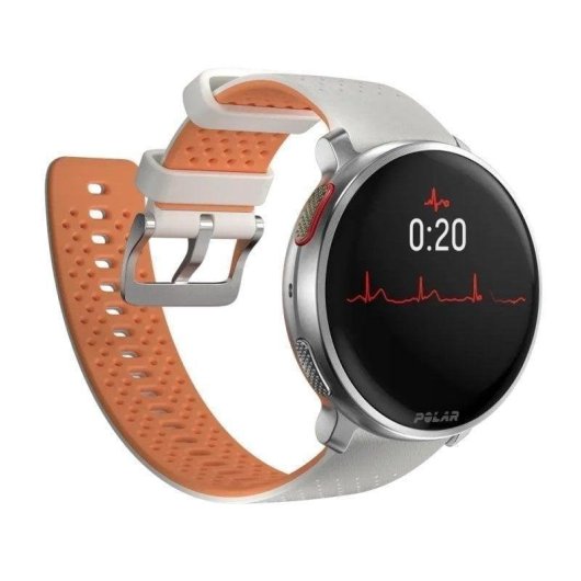 Polar Vantage V3 Bluetooth GPS 47mm AMOLED Prata Corpo Alu/Titânio Correia Cinza L SpO2 ECG
