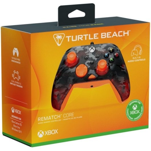 Manette de jeu USB-C Turtle Beach Rematch Core pour PC/Xbox One/Xbox Series X/S Ghost Noir Camouflage/Orange