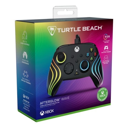 Gamepad Turtle Beach Afterglow Wave Alámbrico Multicolor Negro Xbox PC LED 3m