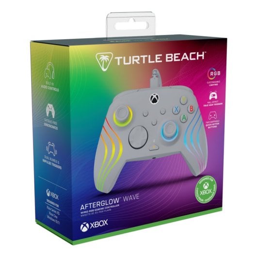 Gamepad Alámbrico Gris Retroiluminación LED RGB USB-C 3m Compatible PC y Xbox