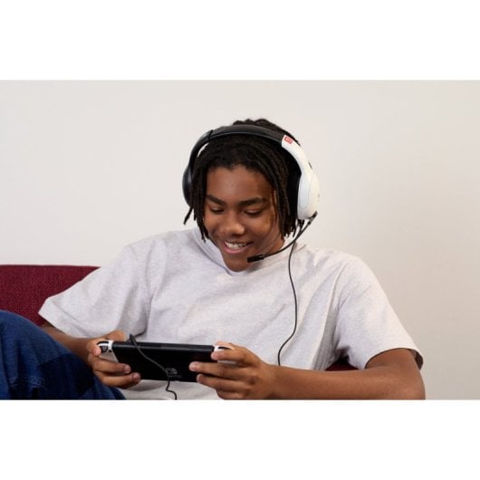 Auriculares Gaming Diadema Compatibles Switch Biaurales Micrófono Boom Neodimio Blanco/Negro