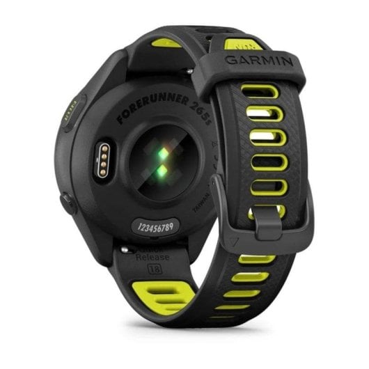 Garmin Forerunner 265S 42mm Bisel y carcasa en negro con correa de silicona en negro/amarillo