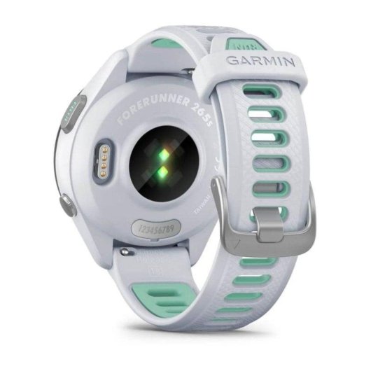 Garmin Forerunner 265S 42mm Bisel negro con carcasa en blanco y correa de silicona en blanco/verde