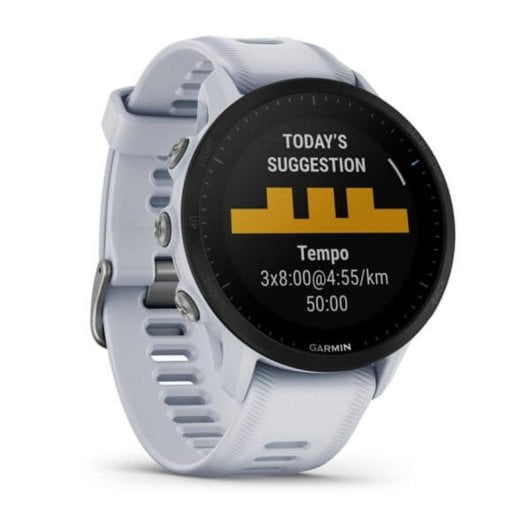 Garmin Forerunner 955 GPS WiFi Bluetooth 46mm MIP Preto/Branco Tamanho Único Resistente à Água 5ATM SpO2 Pulsómetro Monitor Sono