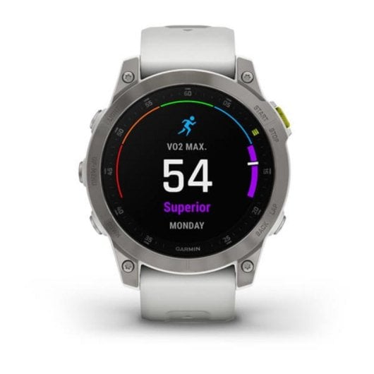 Garmin epix Gen 2 WiFi Bluetooth NFC GPS 45mm AMOLED Branco Titanio Tamanho Único Resistente à Água 10ATM SpO2 Pulsómetro
