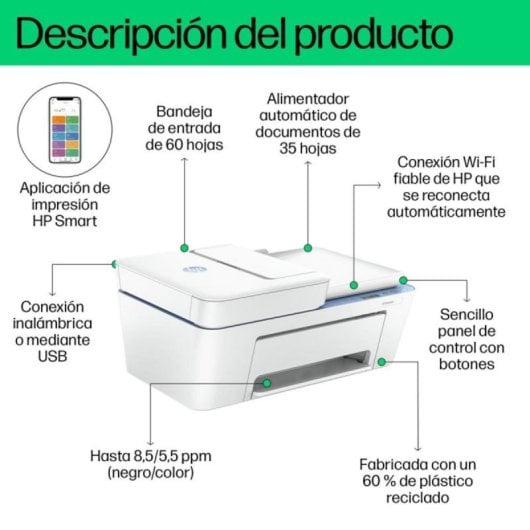 Imprimante Inkjets Wi-Fi HP DeskJet 4222e Multifunzione avec Alimenteur Automatique