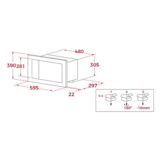 Microondas Teka NEO MB 6200 BI WH 20L 800W Integrable con Plato Giratorio y Descongelar