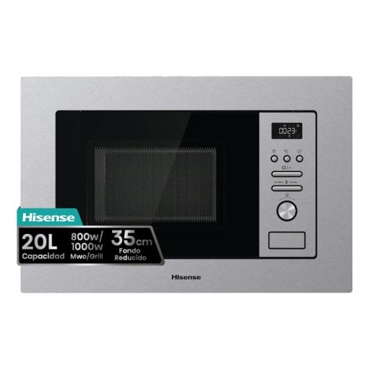 Microondas Hisense BIM320G41X 20 Litros 1000W Grill Integrable 15 Programas Auto-Limpieza