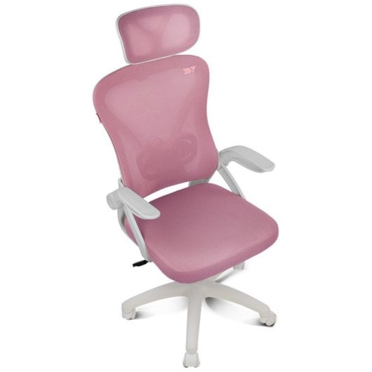 Bürostuhl Drift DRAIR35 Ergonomisch, Mesh Rückenlehne, Rosa, Höhenverstellbar, 120 kg, Nylon Basis