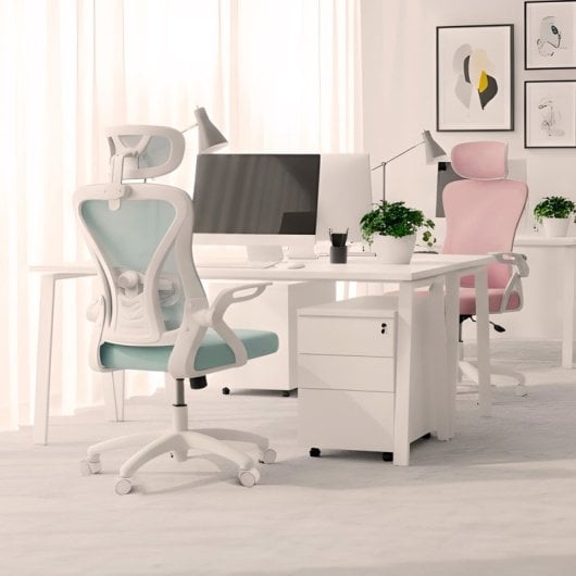 Silla gaming Drift DRAIR35 rosa respaldo de malla reposabrazos ajustables 120 kg