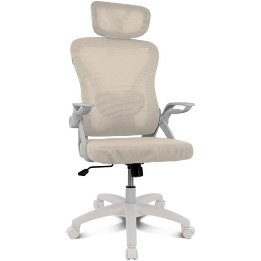 Silla ergonómica Drift DRAIR35 Beige Respaldo Malla Reclinable Reposabrazos Abatible 120 kg