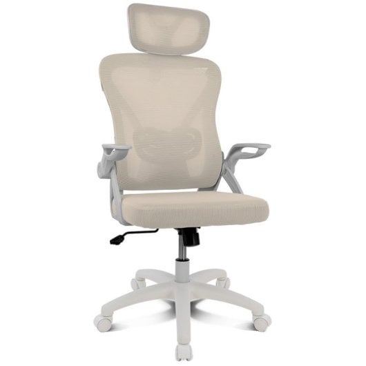 Silla ergonómica Drift DRAIR35 Beige Respaldo Malla Reclinable Reposabrazos Abatible 120 kg
