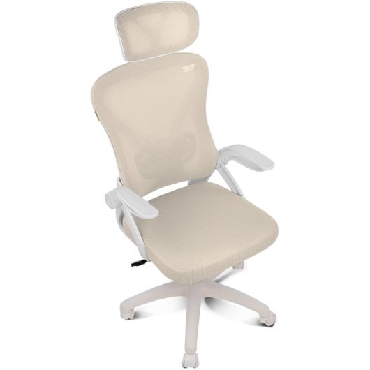 Silla ergonómica Drift DRAIR35 Beige Respaldo Malla Reclinable Reposabrazos Abatible 120 kg