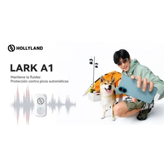 Micrófono Hollyland Lark A1 Combo inalámbrico 2.4GHz omnidireccional con cancelación de ruido