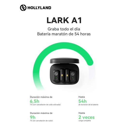 Micrófono Hollyland Lark A1 Combo inalámbrico 2.4GHz omnidireccional con cancelación de ruido