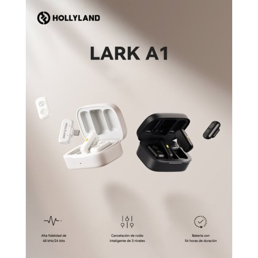Micrófono Hollyland Lark A1 Combo inalámbrico 2.4GHz omnidireccional con cancelación de ruido