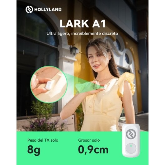 Micrófono Hollyland Lark A1 Combo inalámbrico 2.4GHz omnidireccional con cancelación de ruido