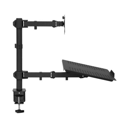 Support de bureau 1Life 1IFESPT132717LT pour écran 27″ et ordinateur portable 17,3″ VESA, bras articulé, gestion des câbles, noir