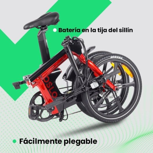Bicicleta eléctrica Youin Oslo BK1900 Carbono 250W Plegable Cambio Shimano 7V 45km