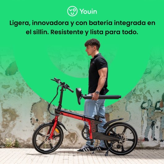 Bicicleta eléctrica Youin Oslo BK1900 Carbono 250W Plegable Cambio Shimano 7V 45km