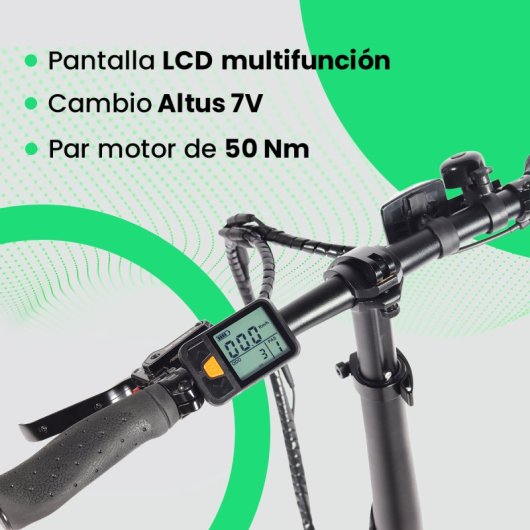 Bicicleta eléctrica Youin Oslo BK1900 Carbono 250W Plegable Cambio Shimano 7V 45km