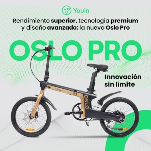 Bicicleta eléctrica Youin Oslo Pro BK1950 Carbono, correa Gates, 2V automática, hidráulicos