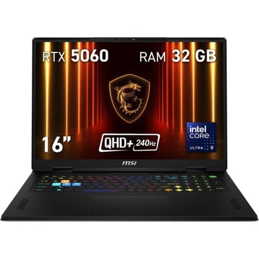 Portátil MSI Vector 16 HX AI A2XWFG-013XES 16" Intel Core Ultra 9 275HX 32GB 1TB SSD RTX 5060 8GB RGB