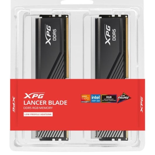 Módulo RAM ADATA LANCER BLADE RGB DDR5 32GB 2x16GB 6000MHz CL36 EXPO/XMP Disipador Bajo Perfil