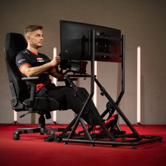 Supporto pieghevole per cabina di guida Nitro Concepts C-Racer per set di simulazione di corse, nero
