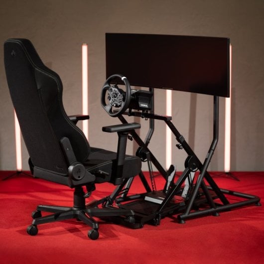 Supporto pieghevole per cabina di guida Nitro Concepts C-Racer per set di simulazione di corse, nero