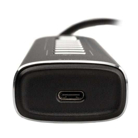 Nitro Concepts HUB 10-Port Hybrid HUB con USB-C  USB 3.1 y USB de Carga para Simulación Racing Negro