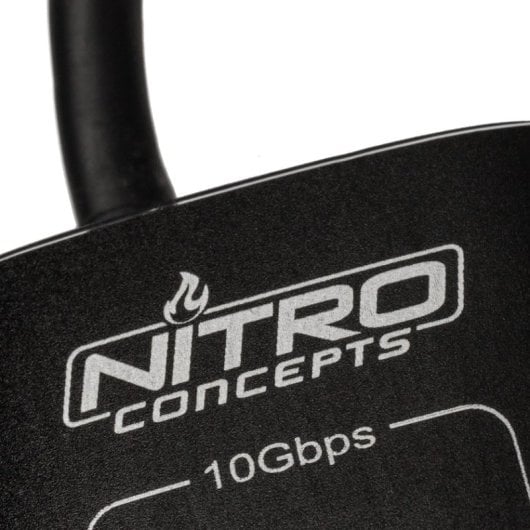 Nitro Concepts HUB 10-Port Hybrid HUB con USB-C  USB 3.1 y USB de Carga para Simulación Racing Negro