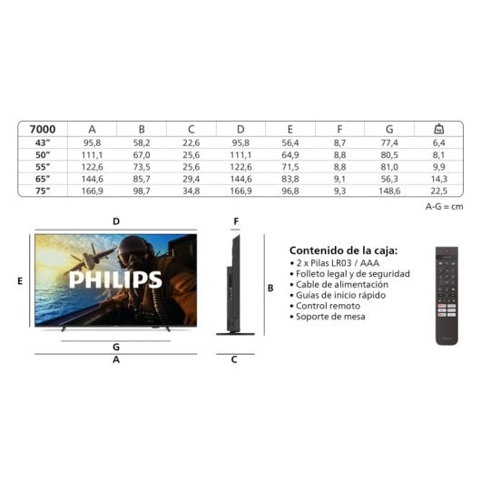 Philips 7000 series 43PUS7000/12 TV 109,2 cm (43") 4K Ultra HD Smart TV Wifi Noir
